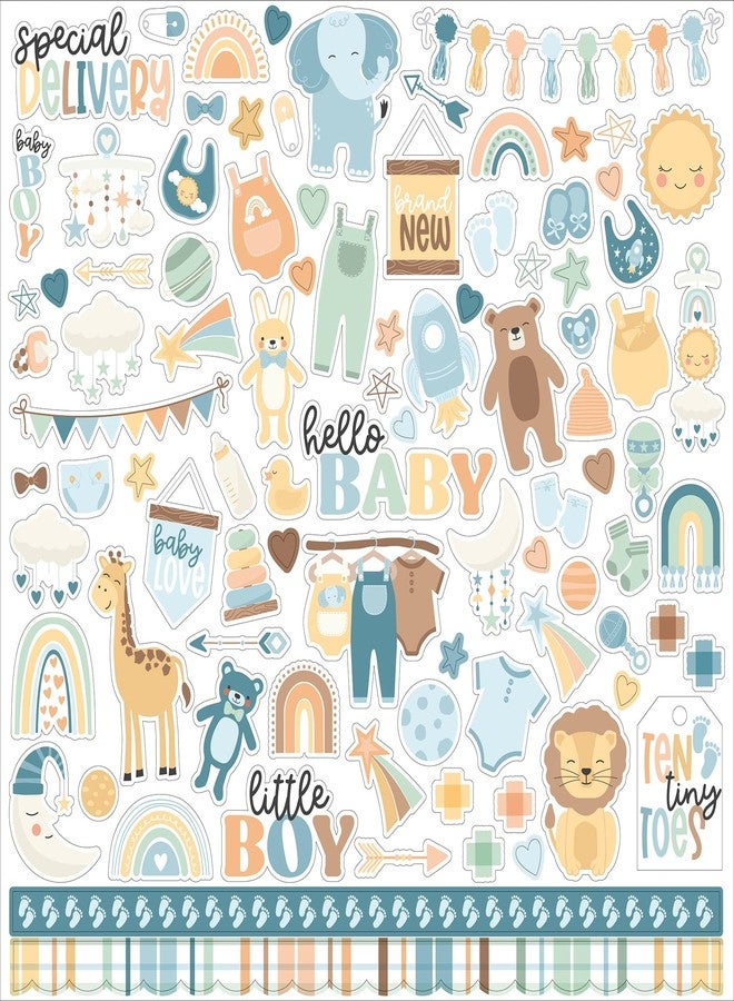 Echo Park Paper Our Baby Boy Cardstock Stickers 12"X12" - Elements - Image 1